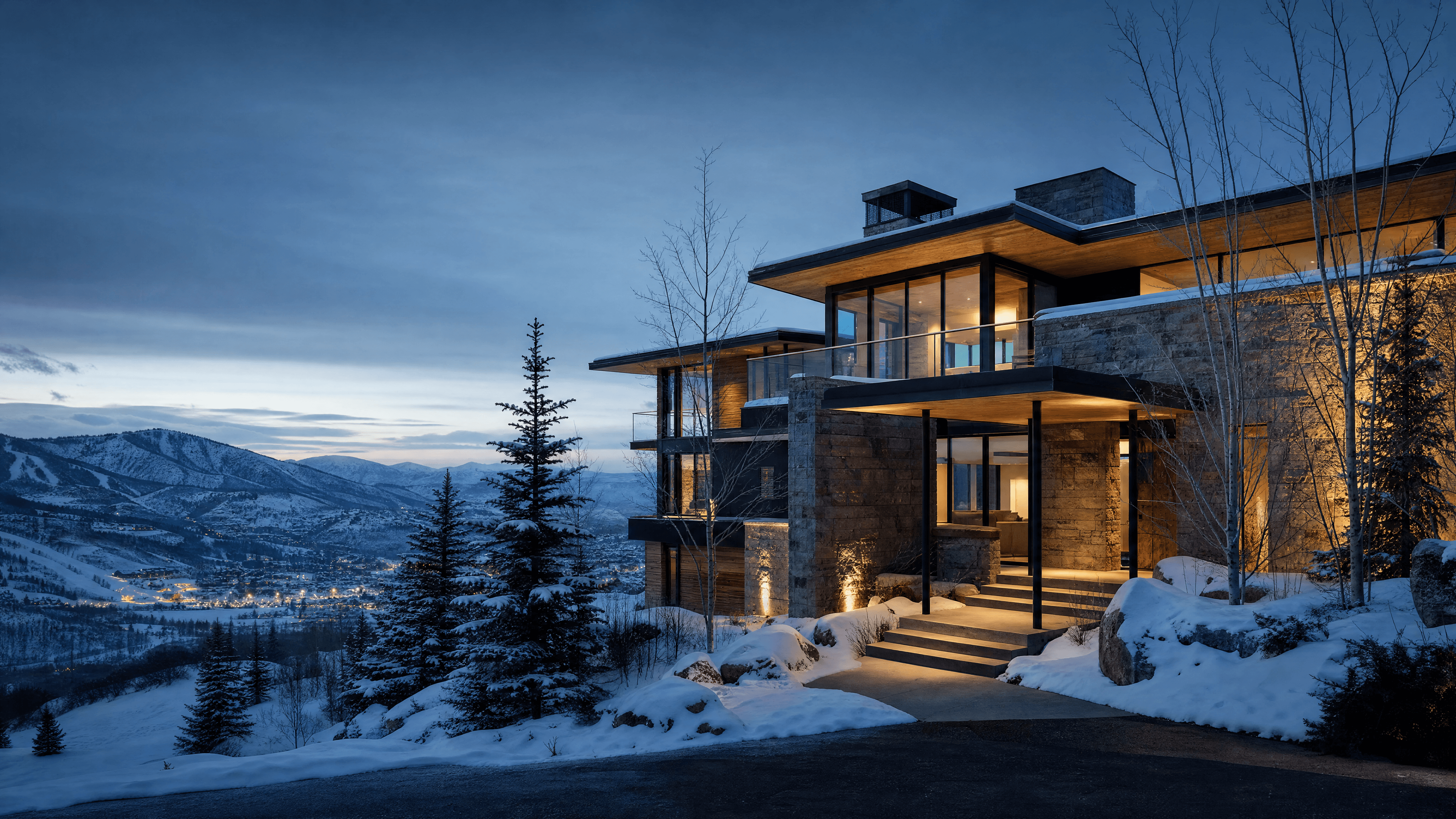 Fictional Alpine Editorial brochure cover for Pinecrest Ridge
